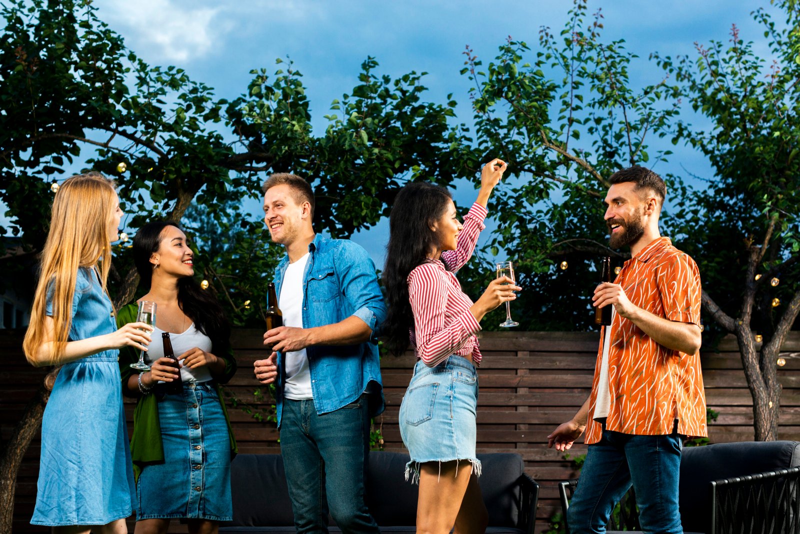young people having good time outdoors